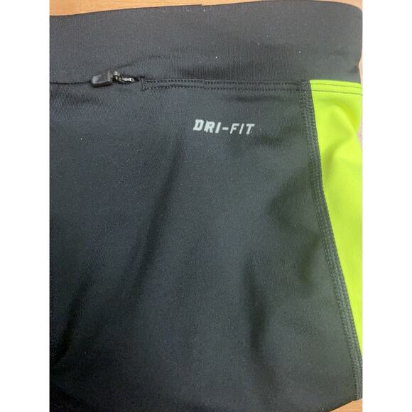 Nike One Performance Dri-Fit Leggings Black Green High Waist Size S - Picture 9 of 14